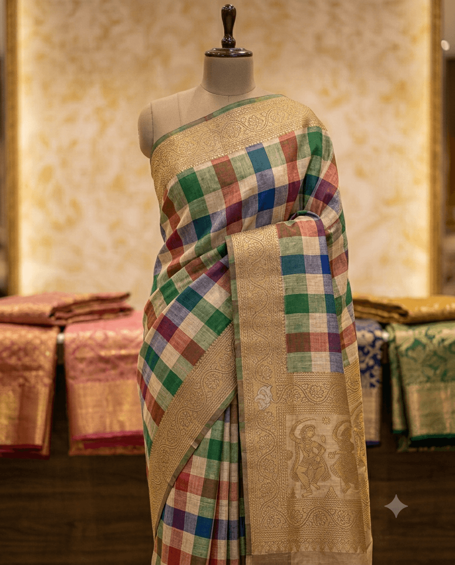 Linen cotton sarees