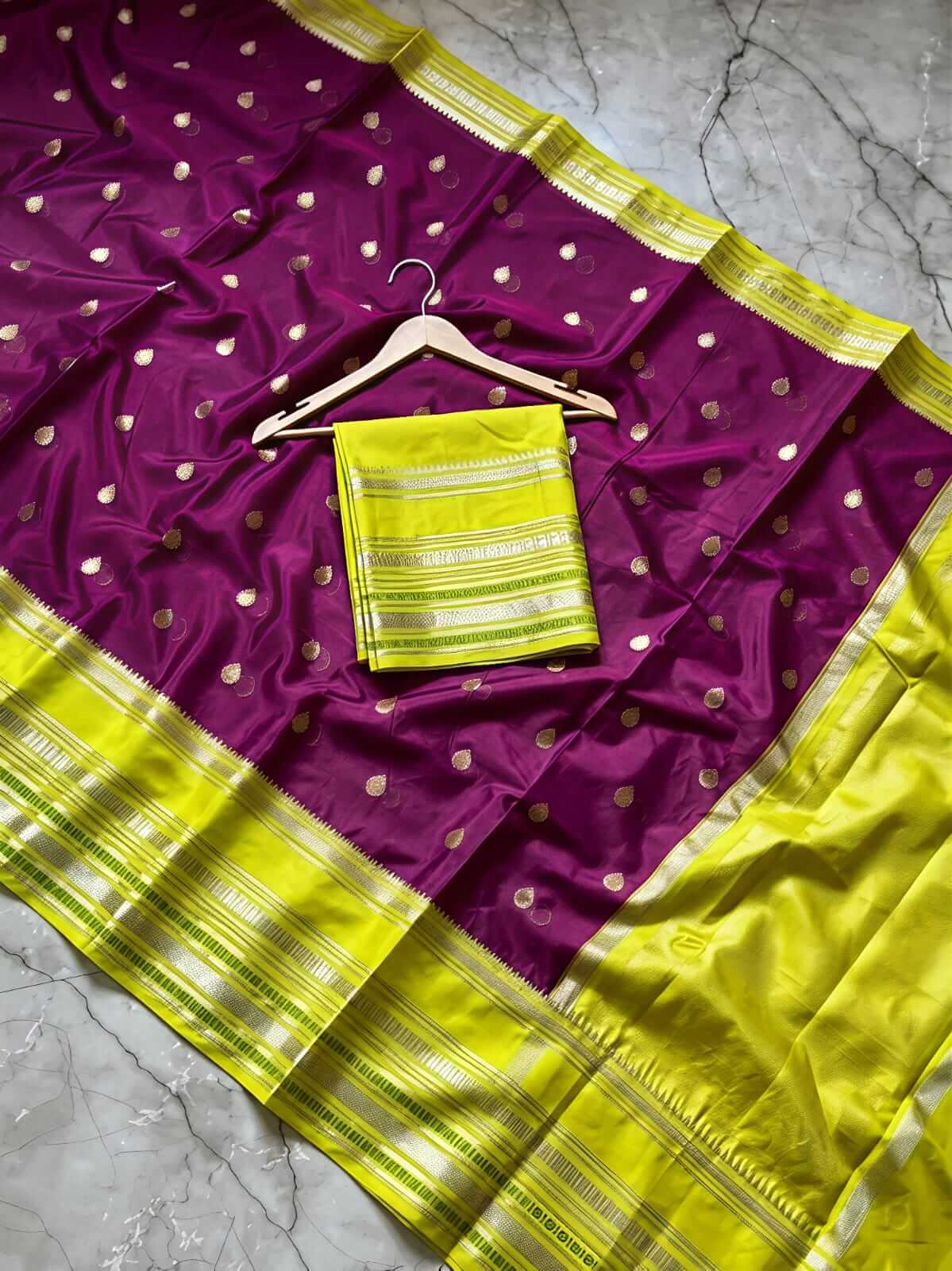 Banarasi Pure Warm Silk Saree with Three-Tone Zari